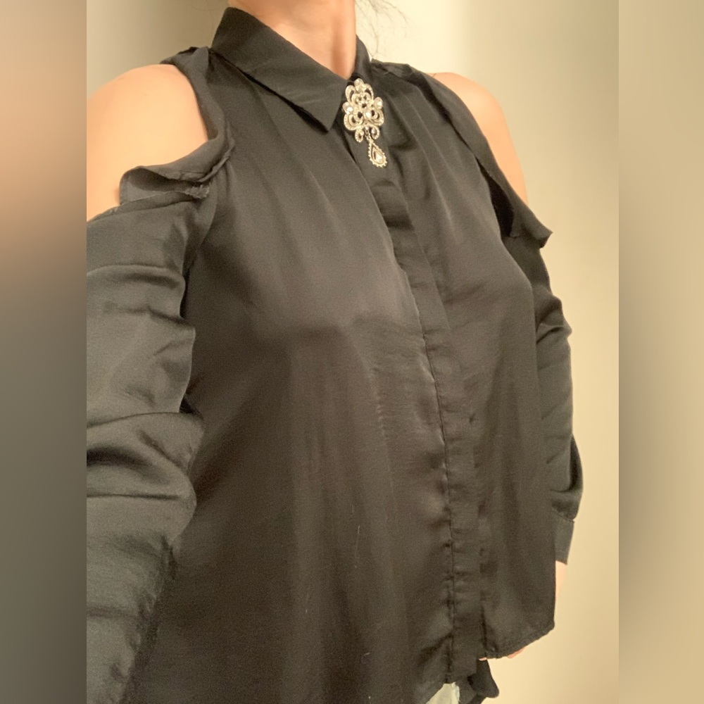 Stella McCartney Black Button-Front Blouse